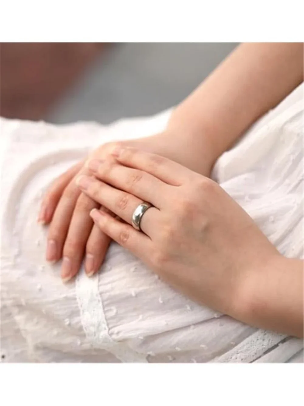 Men's Titanium Ring Plain Dome High Polished Wedding Band Comfort Fit